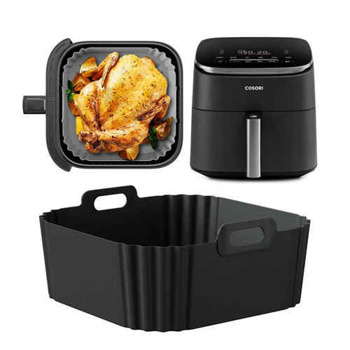 22.5cm Silicone Air Fryer Liners Reusable Non-Stick Basket 5-8QT Air Fryer Accessories