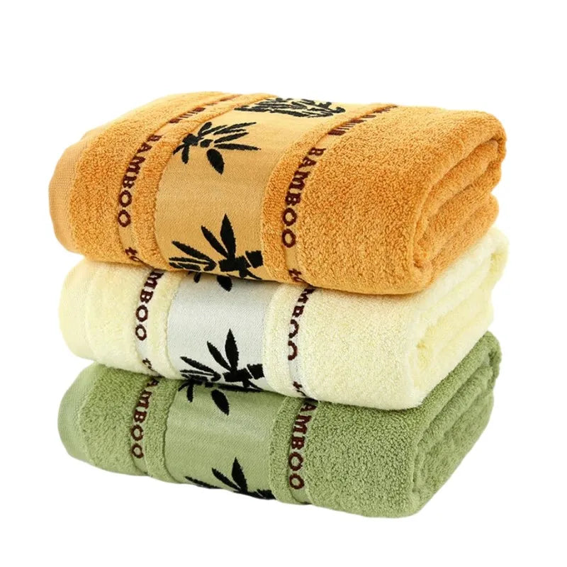 Set of 6 Bamboo Fiber Thick Absorbent Bath Towels