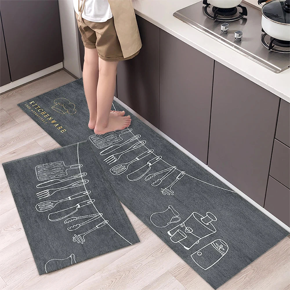 Kitchen Floor Mat Soft Washable Anti-Slip Carpet