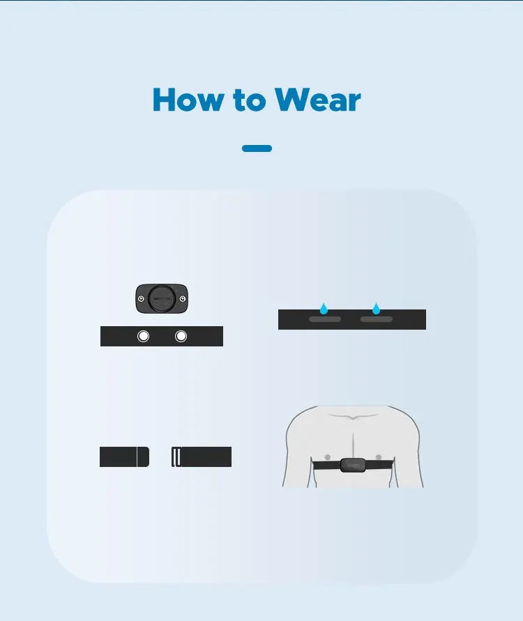 Heart Rate Monitor Fitness Equipment And Bluetooth Heart Rate Sensor with Chest Strap Tracking LED Light