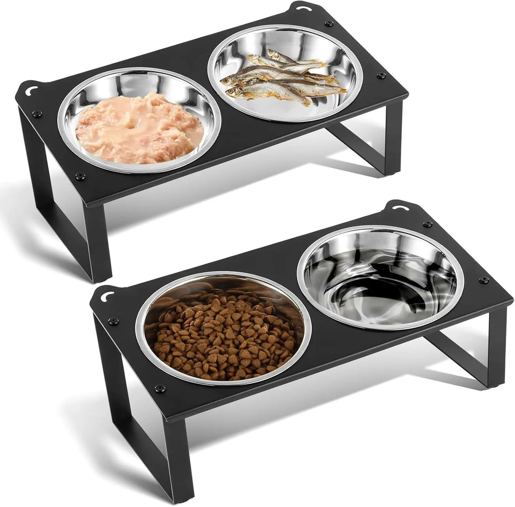 Elevated Cat Food and Water Bowls Set