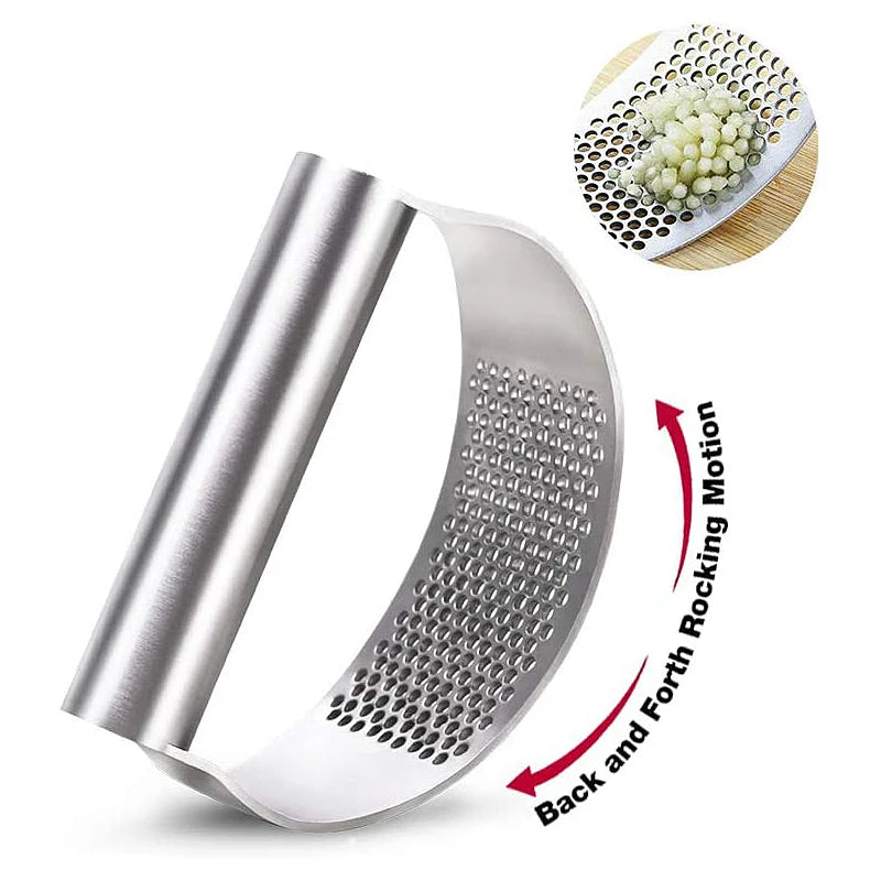 Upgraded Stainless Steel Garlic Press Squeezer & Ginger Rocker
