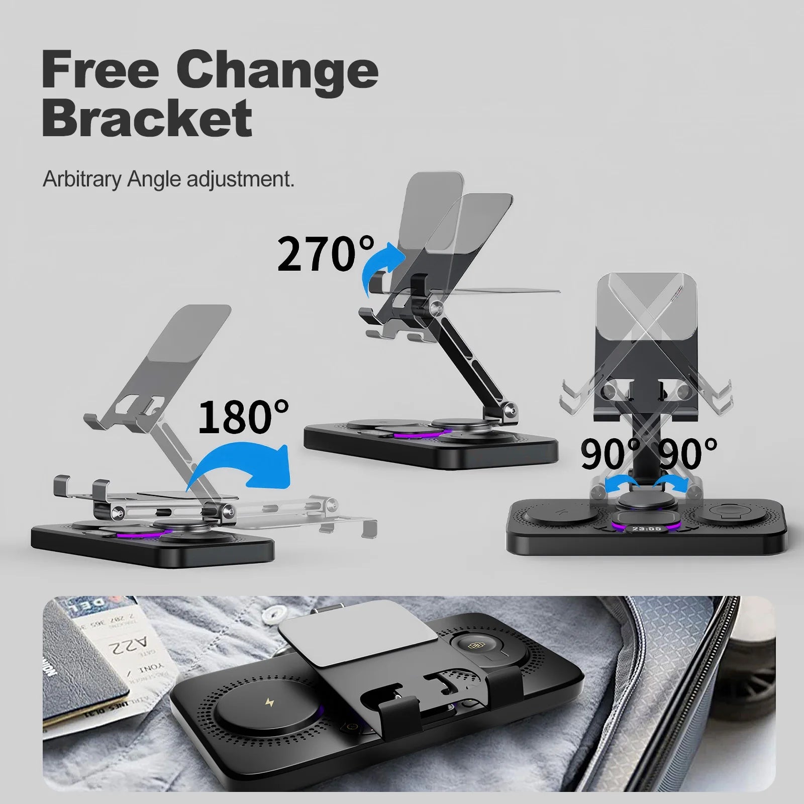 7 in 1 Wireless Fast Charging Station and Night Lamp Clock