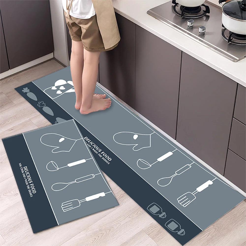 Kitchen Floor Mat Soft Washable Anti-Slip Carpet