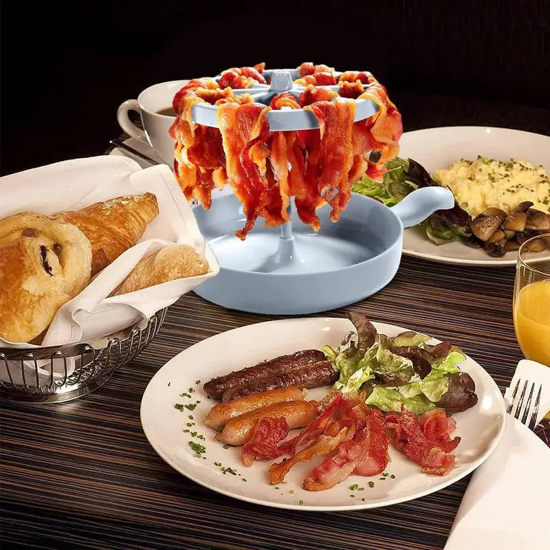 Microwave Bacon Cooker Dish With Bacon Grease Catcher Tray