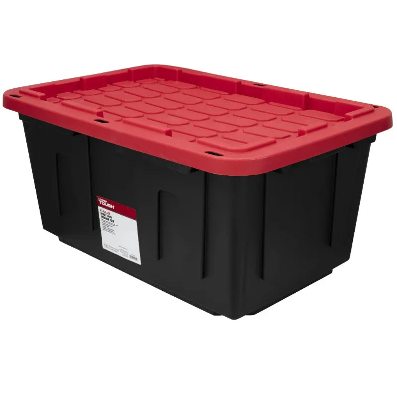 6 Pack Hyper Tough 27 Gallon Plastic Storage Container with Snap-On Lid