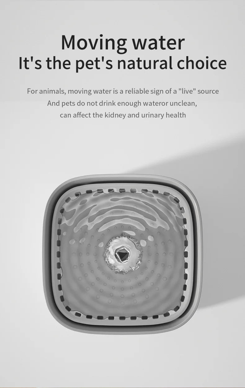 3L Auto Recirculate Cat Water Drinking Fountain With Large Capacity Filtering USB Electric Mute
