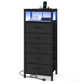 5 Fabric Dresser Drawer with Charging Station and Outlets