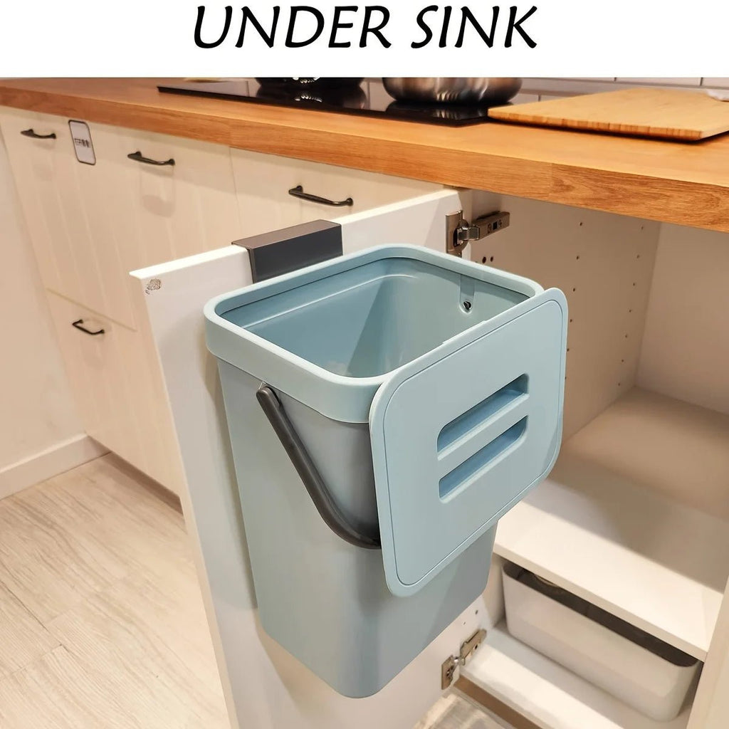 Space-Saving Quiet-Close Trash Can - 3/5L, Eco-Friendly Sealed Bin For Kitchen & Office - Lovies Kitchenwares