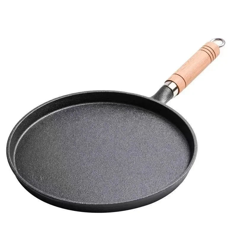 26cm Cast Iron Frying Pan Uncoated Non-stick Multi-Food Use Cookware