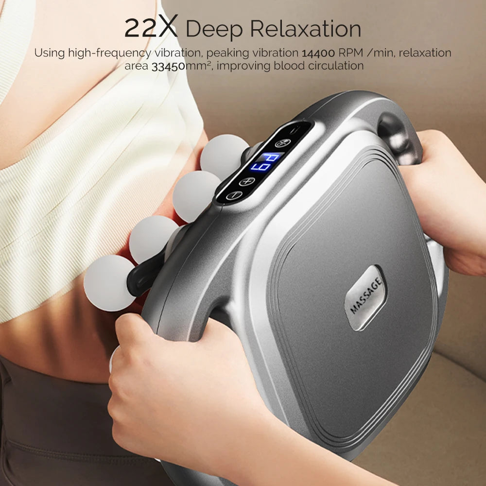 16-Head Fascia High-Frequency Vibration Body Massager For Back, Waist, Neck, and Shoulders