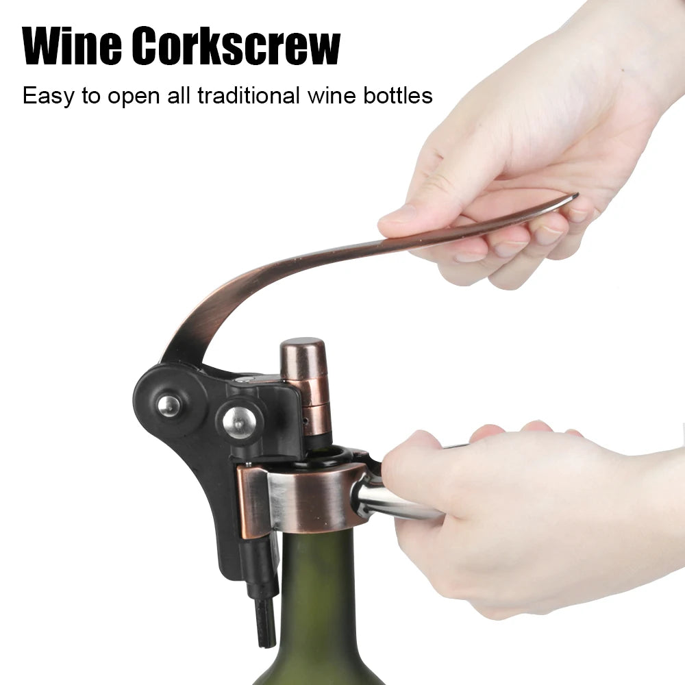 Kitchen Tools Zinc Alloy Rabbit-Shaped Bar Lever Corkscrew Wine Opener Bottle Opener