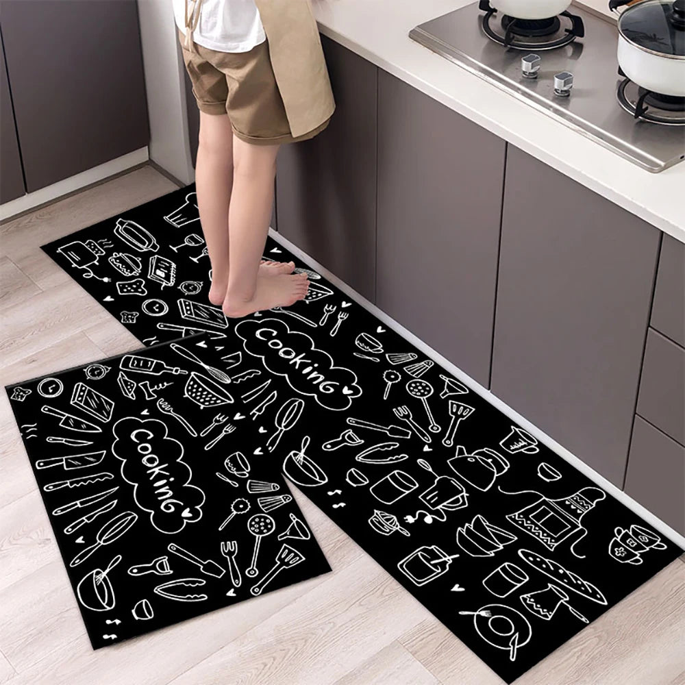 Kitchen Floor Mat Soft Washable Anti-Slip Carpet