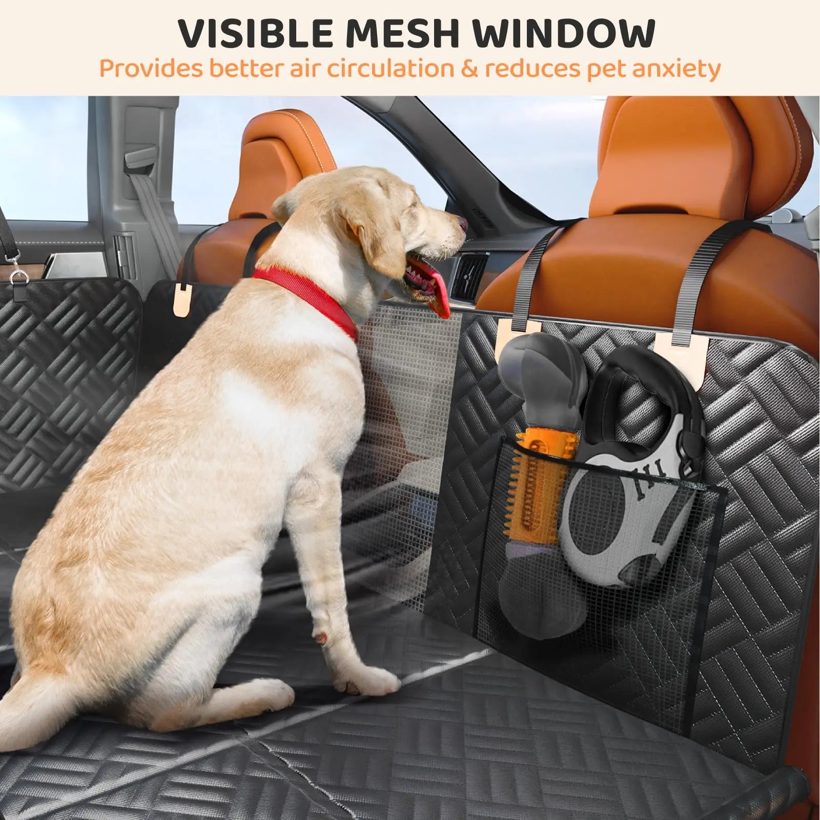 Anti-Scratch Washable Hard Bottom Seat Extender & Dog Seat Cover For Cars & Suv's