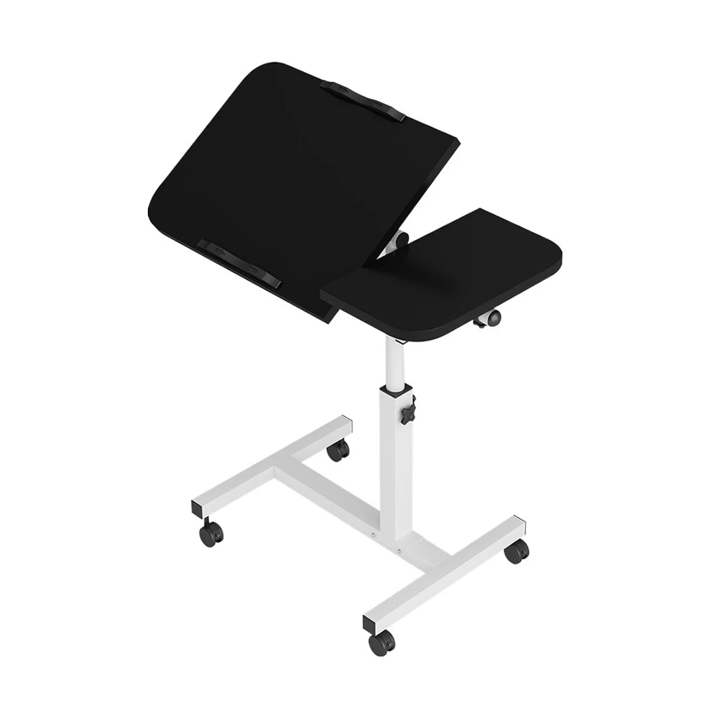 Movable Overbed Table With Wheels, Adjustable Height with Rolling Tray Table