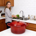 7QT Cast Iron Dutch Oven With Lid Enameled Cast Iron With Dual Handles, Heat Resistant To 500°F