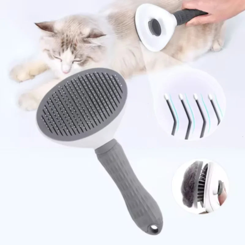 Self Cleaning Pet Brush Comb For Pet Hair Removal And Grooming Tool Pet Accessory