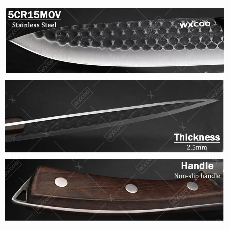 8PCS Stainless Steel Forged Professional Kitchen Chef Knife Set