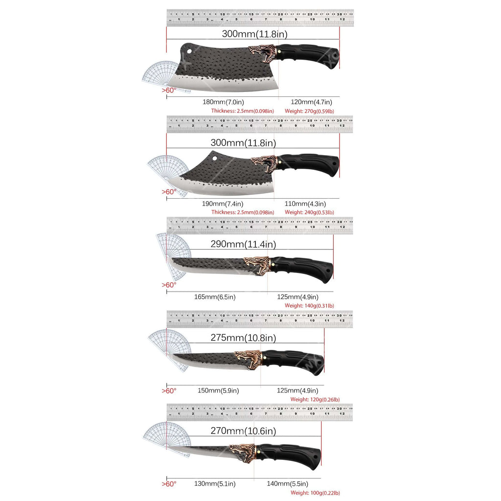 8PCS Stainless Steel Forged Professional Kitchen Chef Knife Set