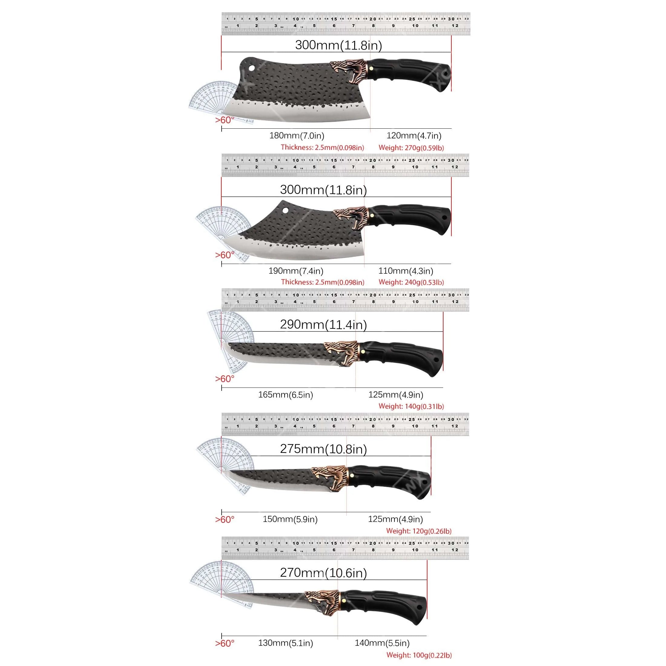 8PCS Stainless Steel Forged Professional Kitchen Chef Knife Set