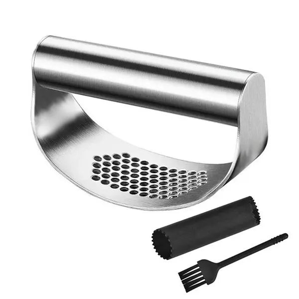 Upgraded Stainless Steel Garlic Press Squeezer & Ginger Rocker