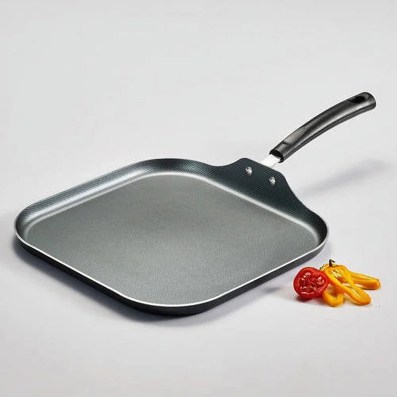 Nonstick Square Griddle Aluminum Dishwasher Safe Pan For Breakfast Lunch Dinner Cooking With Lightweight Handle