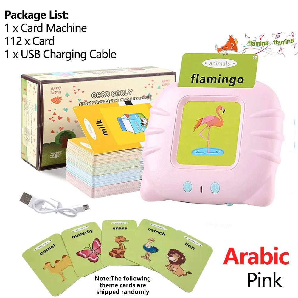 Early Education Flash Card Learning Toys Talking Flashcards for Kids Preschool English Electronic Audio Book Machine