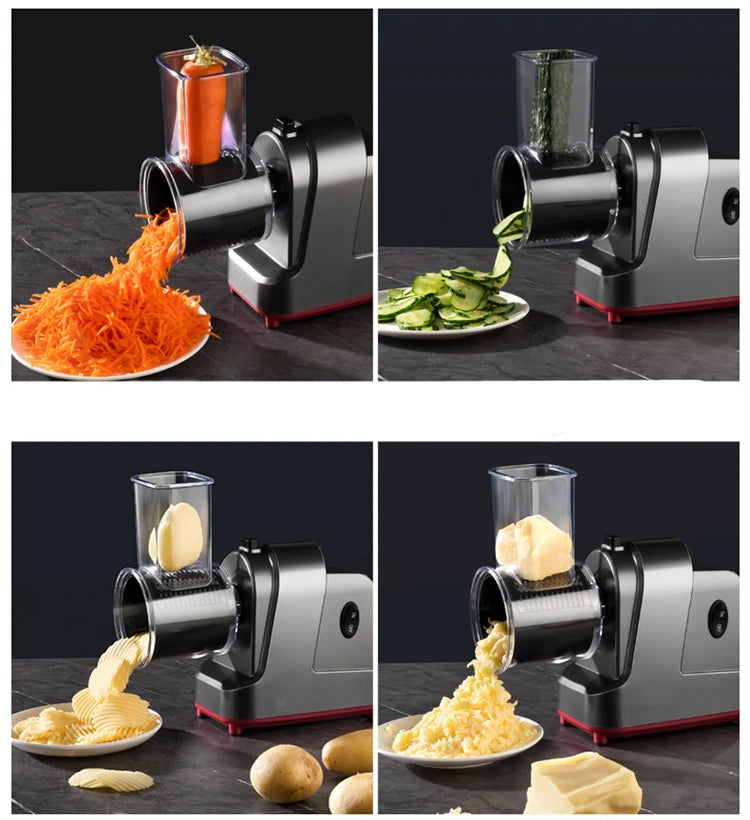 250W 5 in 1 Automatic Electric Multi-Vegetable Slicer, Shredder & Cutter