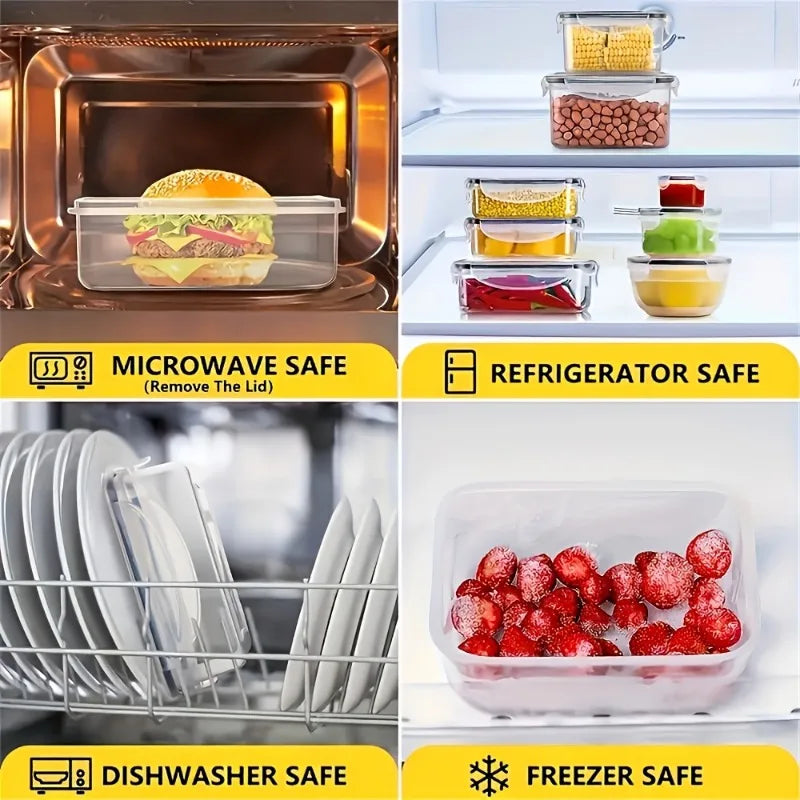 24 Airtight Multi-Food Storage Container Set With Lids & Labels -Microwave, Freezer, Refrigerator & Dishwasher Safe