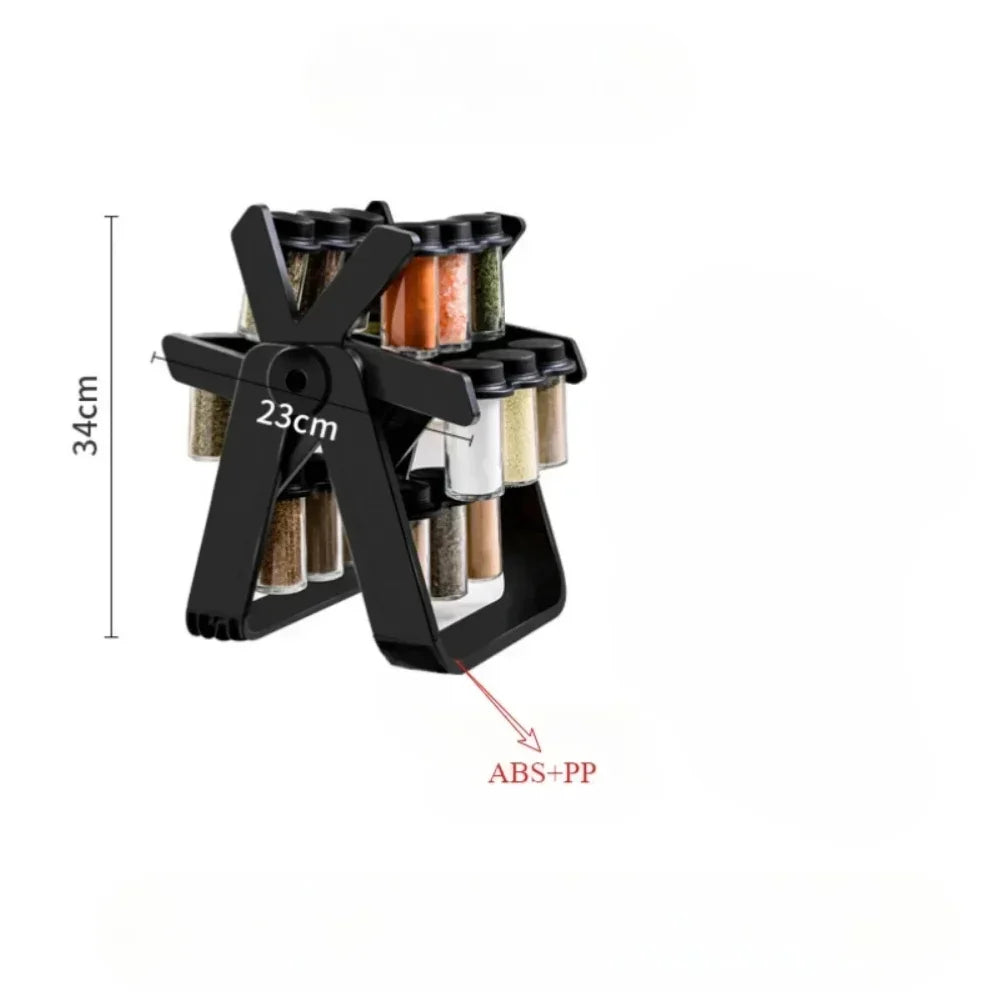 5 Tier Rotating Glass Multi-Favorite Kitchen Spice Storage Rack