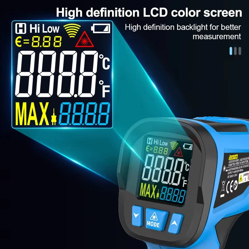 -40 to 800 Degree Digital Infrared Laser Thermometer Non-Contact