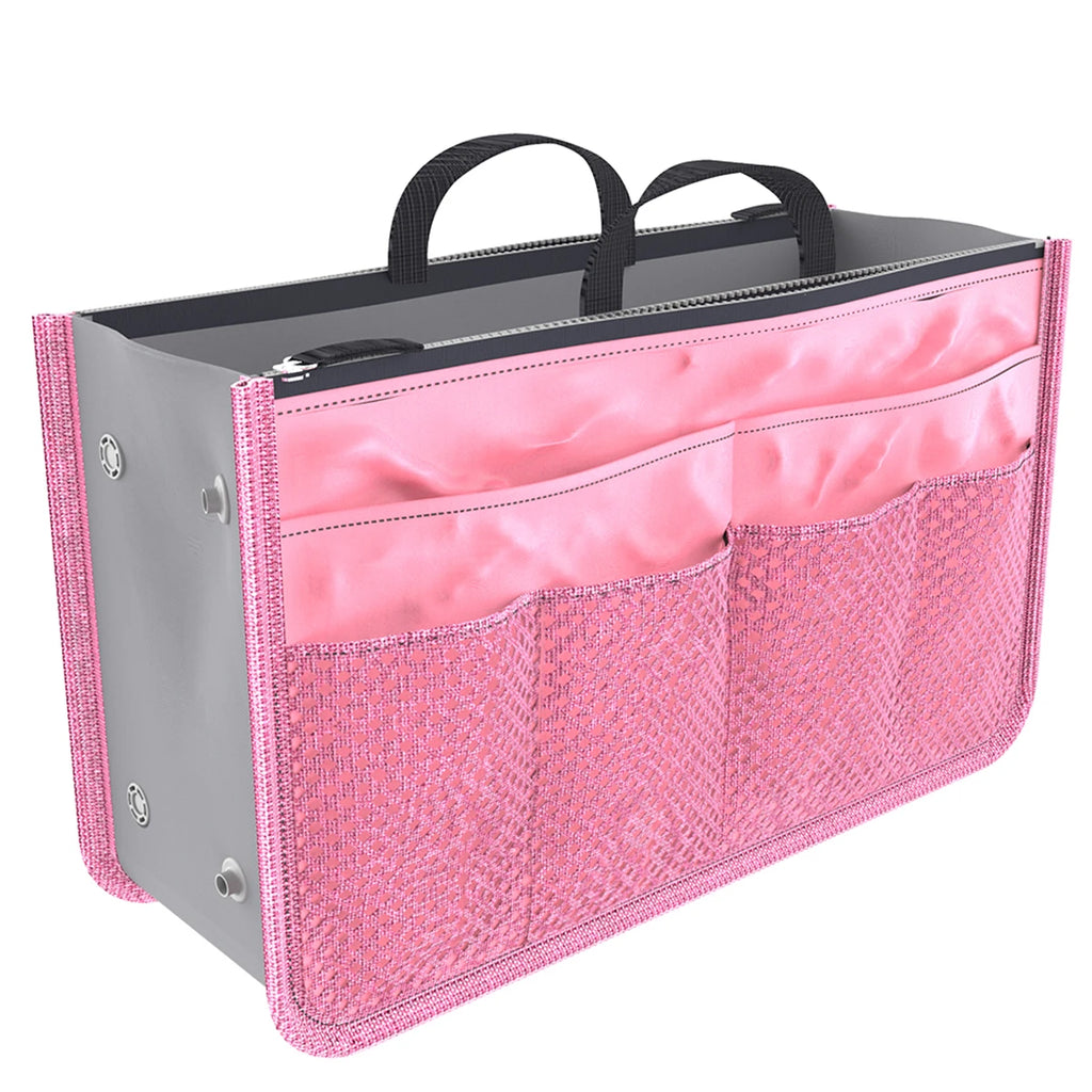 Women's Foldable Nylon Cosmetic Organizer Travel Large Capacity Handbag