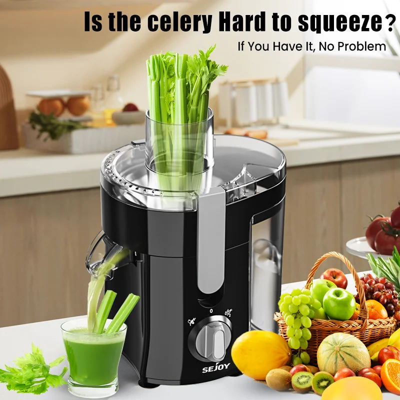 Compact Multi-Fruit Juicer, Juice Extractor Wide Mouth 3” Feed Chute With Centrifugal Extractor