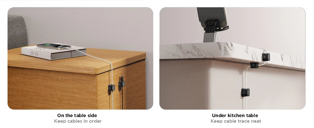 Smooth Adjustable Magnetic Cable Clips for Cord Holder and Wire Cable Keeper Organizer