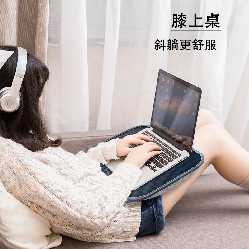 Multifunctional Laptop Desk With Foam Particle Filled Cushion & Hard Mouse Pad