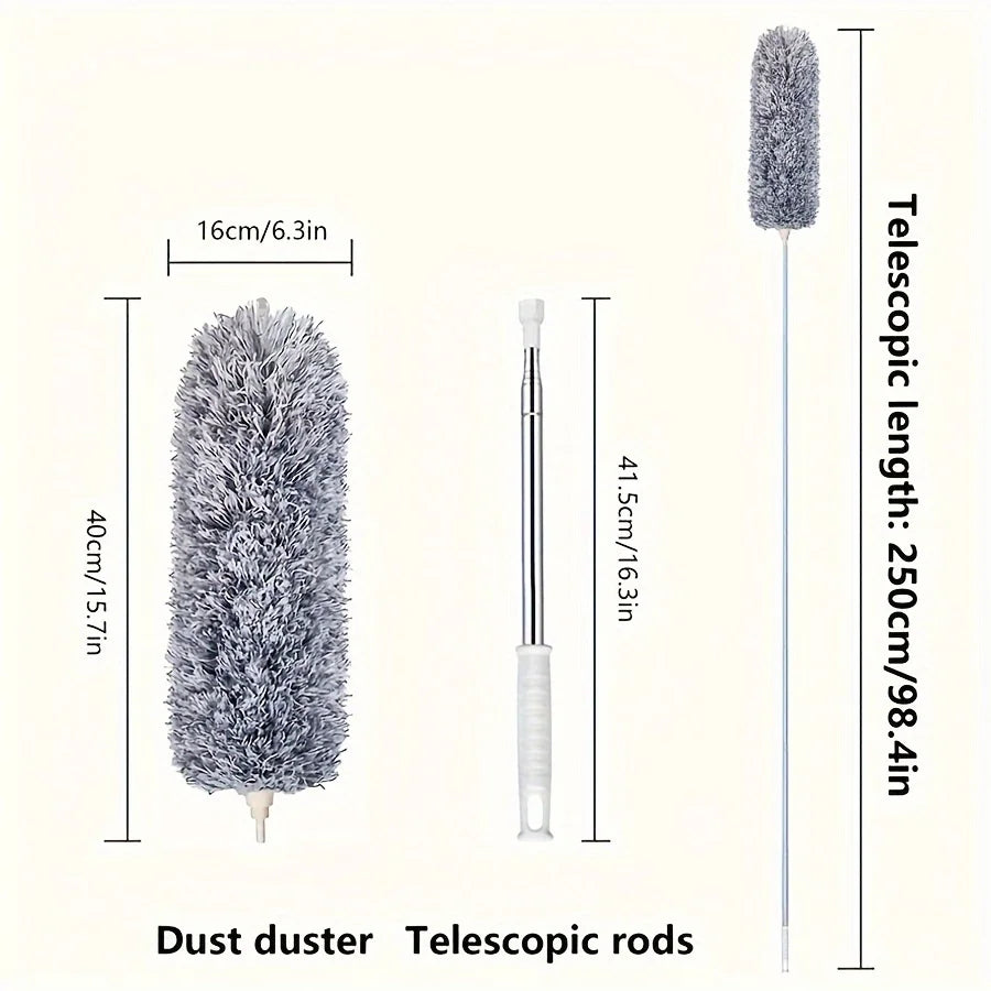 Multifunctional Retractable Duster With Bendable Head - Reusable And Washable For High Ceilings Furniture And Car