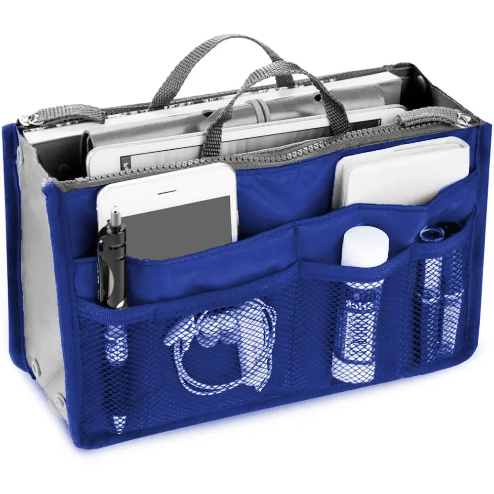 Women's Foldable Nylon Cosmetic Organizer Travel Large Capacity Handbag