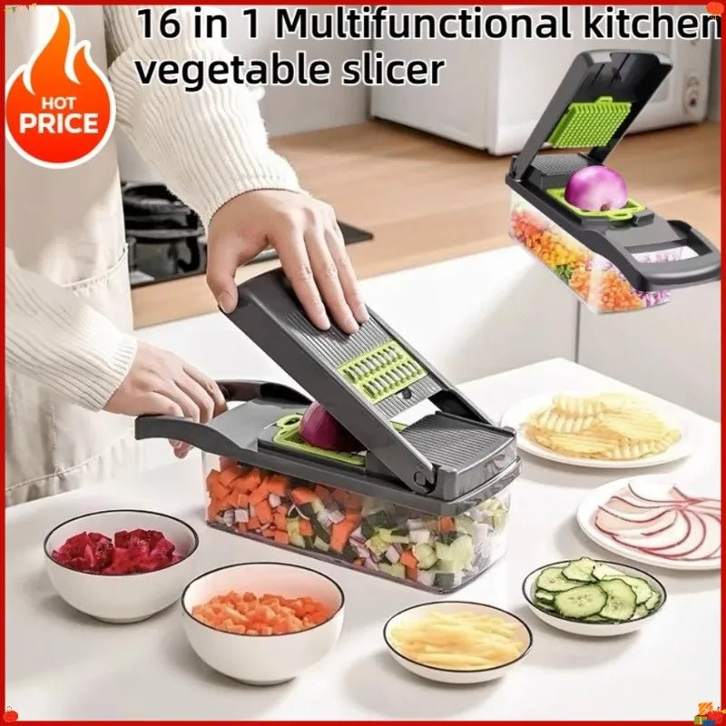 2026 Hot Selling Item 16 in 1 Handheld Slicers Dicers Graters, Multifunctional Vegetable Chopper - Lovies Kitchenwares