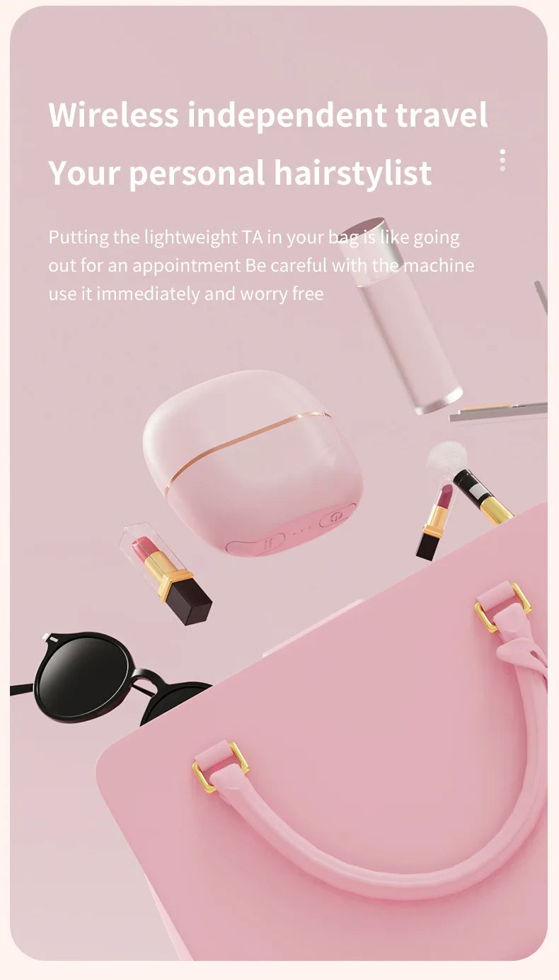 New Mini Portable Rechargeable Hair Straightener Brush With Anti-Scald Shell Cordless USB Charging