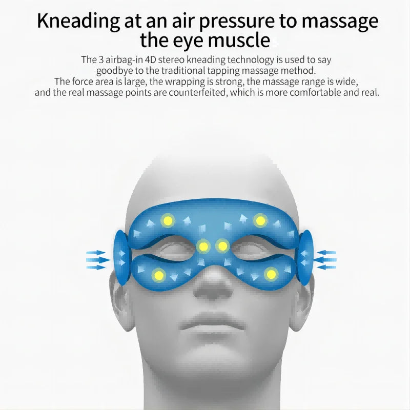 Folding Eye Massager Eye Mask with Heat and Bluetooth Music Airbag