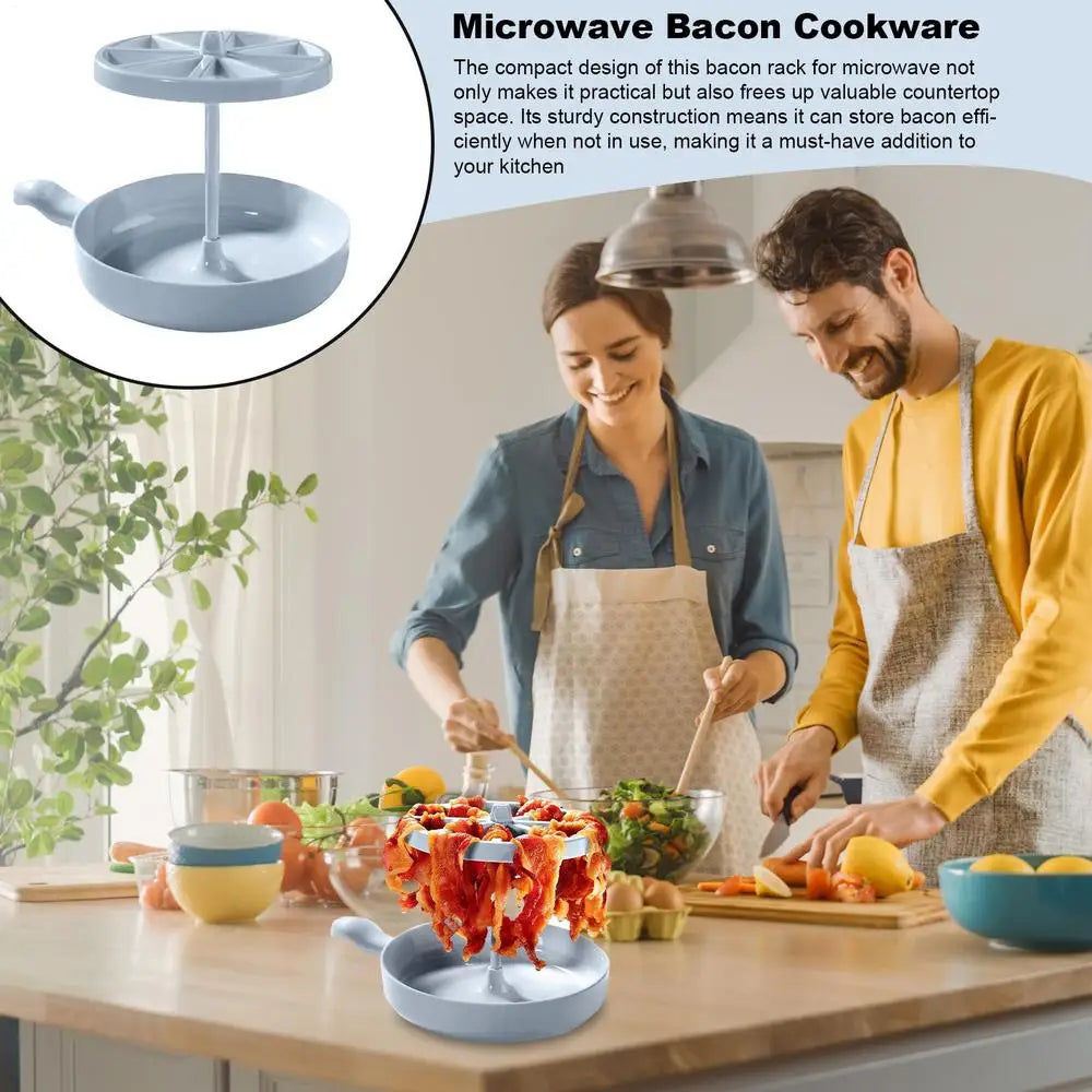 Microwave Bacon Cooker Dish With Bacon Grease Catcher Tray