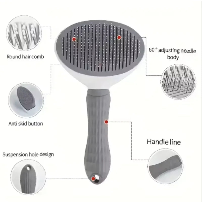 Self Cleaning Pet Brush Comb For Pet Hair Removal And Grooming Tool Pet Accessory