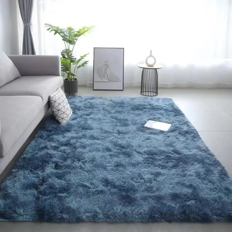 Silk Wool Rugs Multi-Room Tie-Dye Non-Slip Washable Carpet Mats