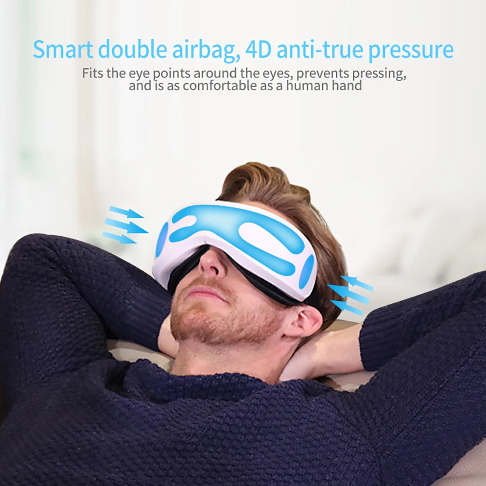 6D Smart Eye Vibrating Massager, Airbag Compress Eye Care, Bluetooth Music Ready