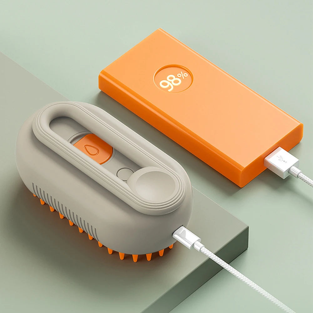 Electric 3-in-1 Pet Hair Spray and Massage Brush