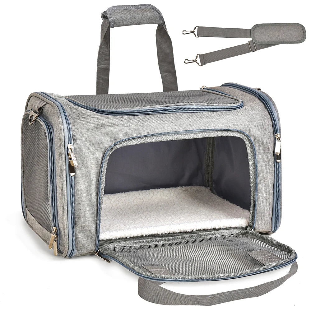 Soft Side Pet Backpack Travel Bag Carrier For Small Pets