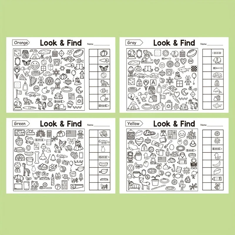Children's Hidden Object Coloring Book, Contains 100+ Search and Coloring Activities - Interactive Search and Coloring Activity Workbook,  Travel - Educational Puzzle Book, Coloring Exercise Book, Early Education Materials, S