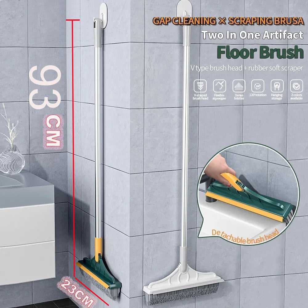 3 In 1 Cleaning Rotating Brush For Multi-Room With Long Handle and Crevice Brush