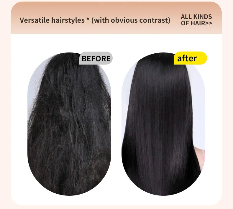 New Mini Portable Rechargeable Hair Straightener Brush With Anti-Scald Shell Cordless USB Charging