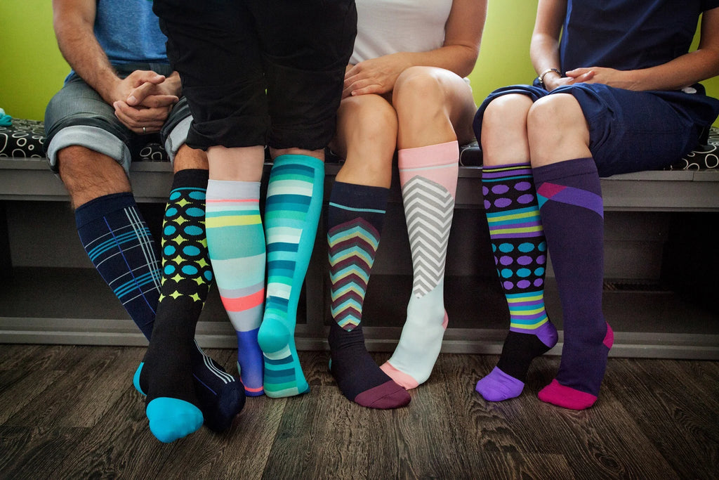 6 Pairs Solid Color Black Copper Compression Socks